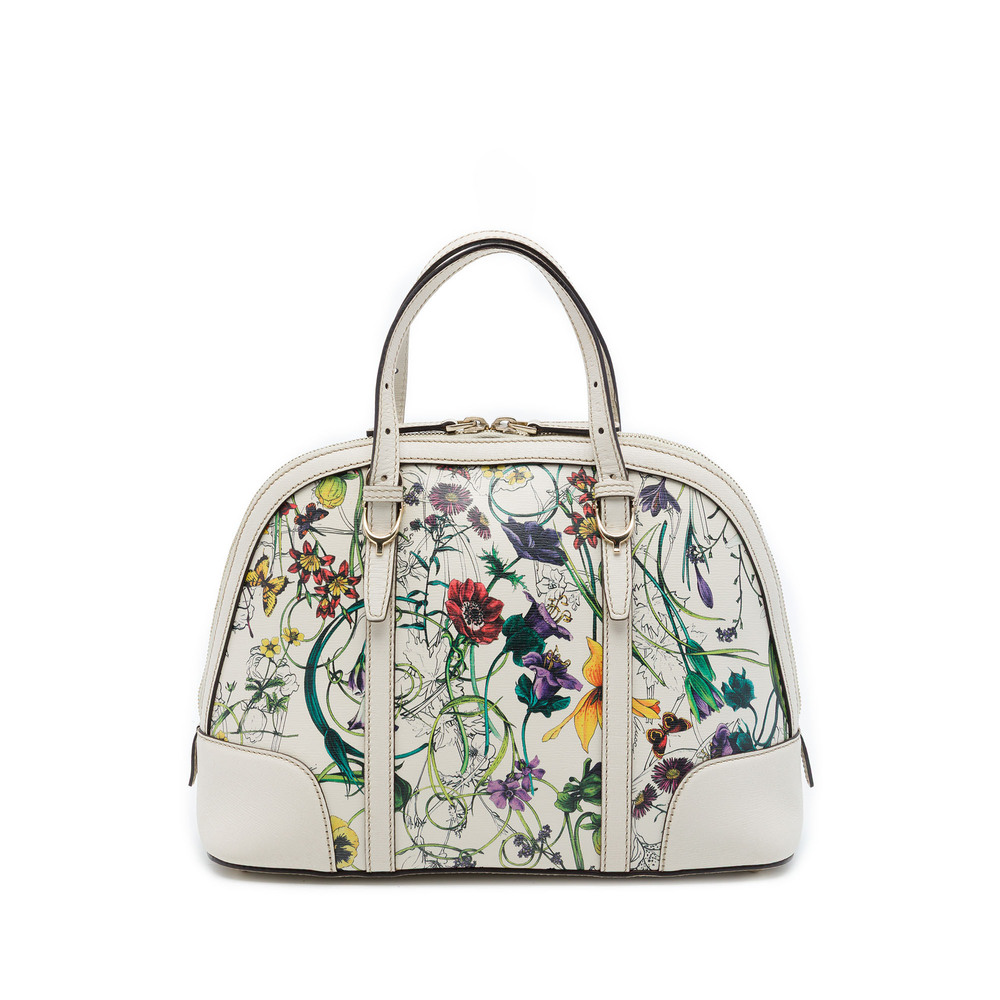 Pre-Loved Gucci Small Leather Flora Nice Dome Satchel